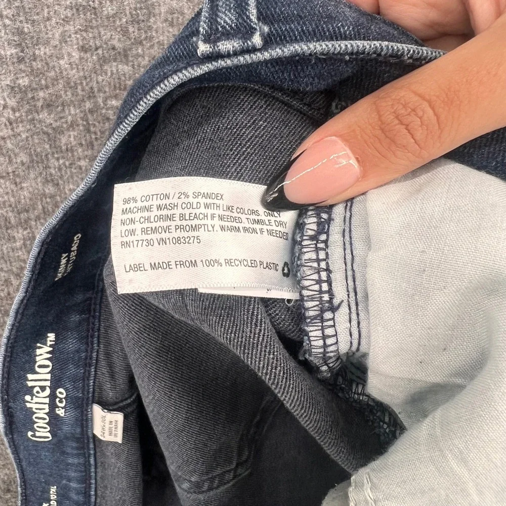 Goodfellow & Co Mens Skinny Total Flex Dark Wash Blue‎ Denim Jeans 34x28